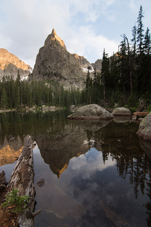 Evening Glow, Mirror Lake and Lone Eagle Peak, Indian Peaks Wilderness Colorado